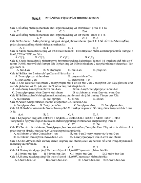Giáo án Dạng 4 Phản ứng cộng vào Hiđrocacbon